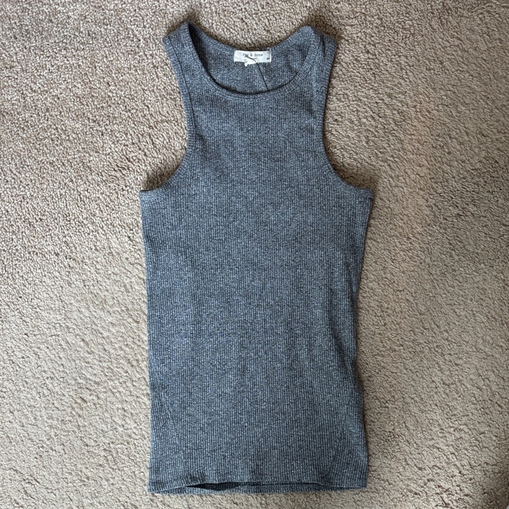 Rag & Bone Charcoal Ribbed Tank Top